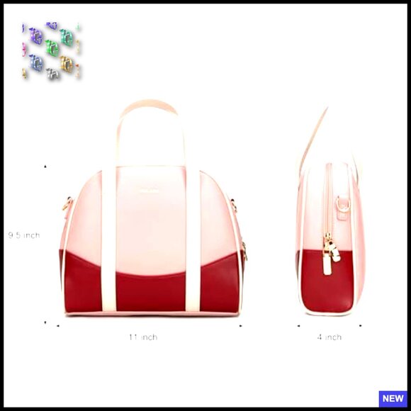 Sporty Chic Dome Satchel Crossbody Bag Polyurethane Modern Fashionable - Picture 6 of 7